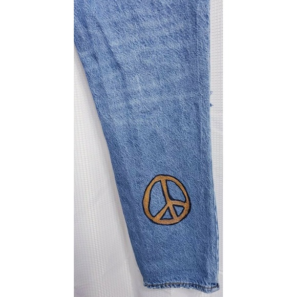 Pacsun Mom Jean Distressed Light Wash Custom Drawstring Jeans Women's size 27 - Picture 10 of 14